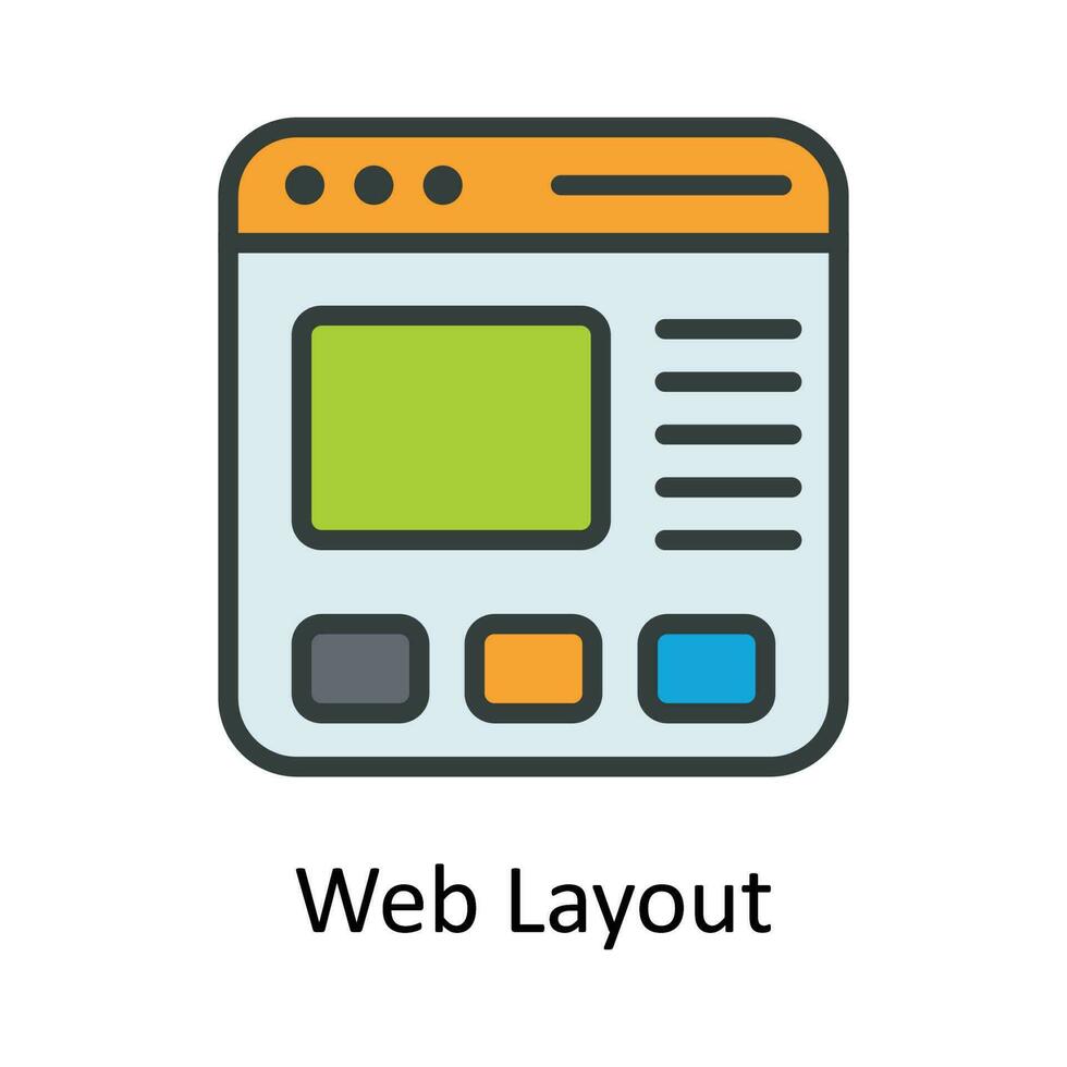 Web Layout Vector Fill outline Icon Design illustration. Seo and web Symbol on White background EPS 10 File