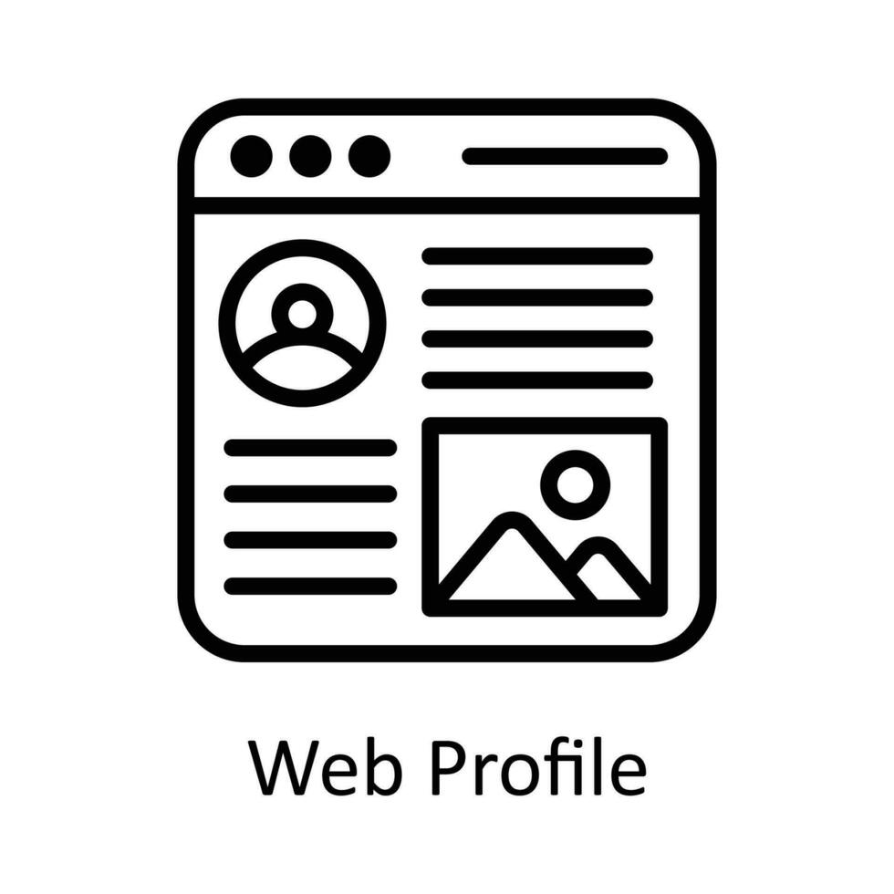 Web Profile Vector  outline Icon Design illustration. Seo and web Symbol on White background EPS 10 File