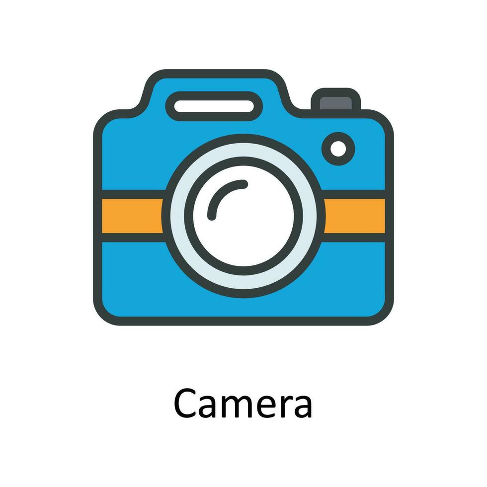 Camera Vector Fill outline Icon Design illustration. User interface Symbol on White background EPS 10 File