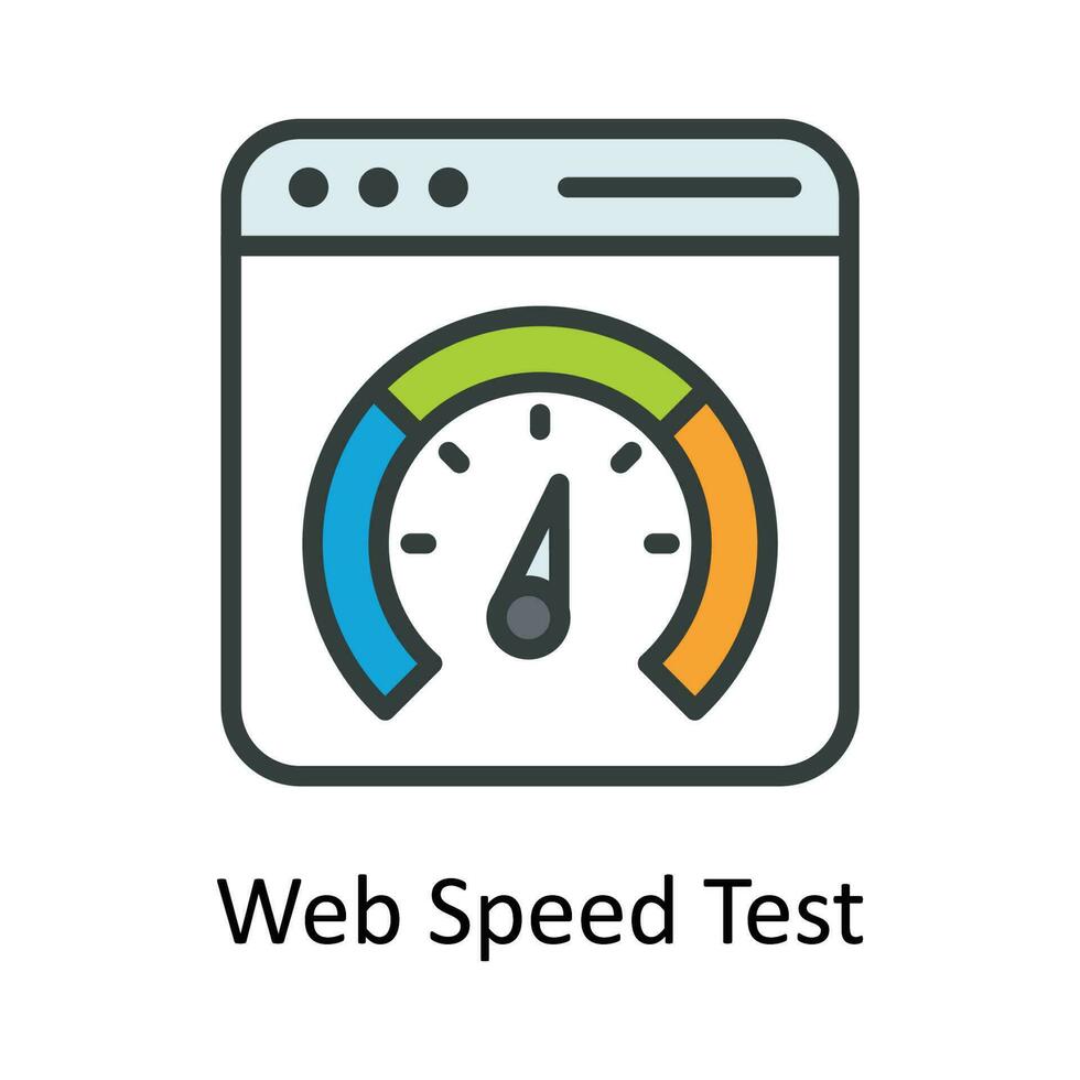 Web Speed Test Vector Fill outline Icon Design illustration. Seo and web Symbol on White background EPS 10 File