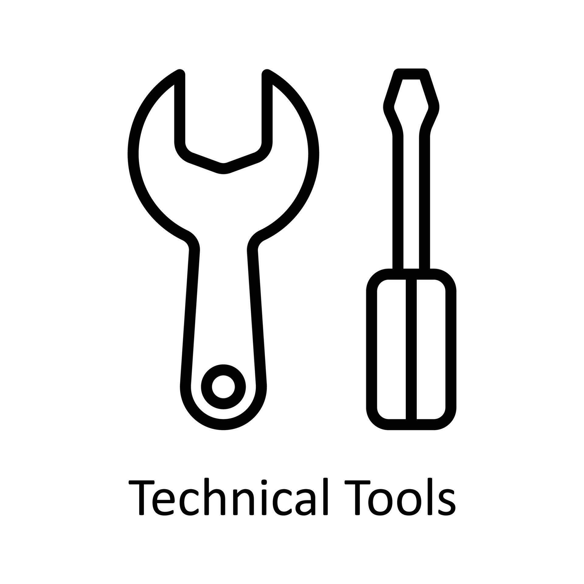 Technical Tools Vector outline Icon Design illustration. Seo and web