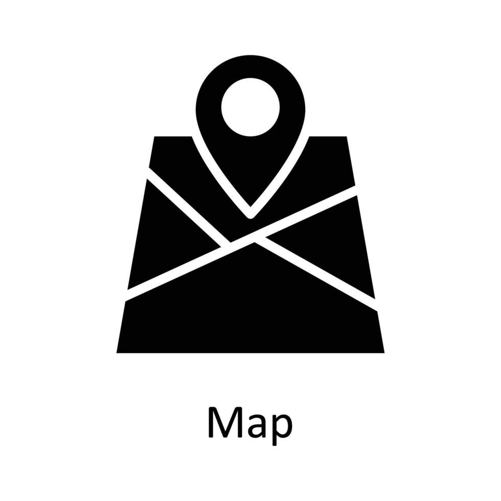 Map Vector  Solid Icon Design illustration. User interface Symbol on White background EPS 10 File
