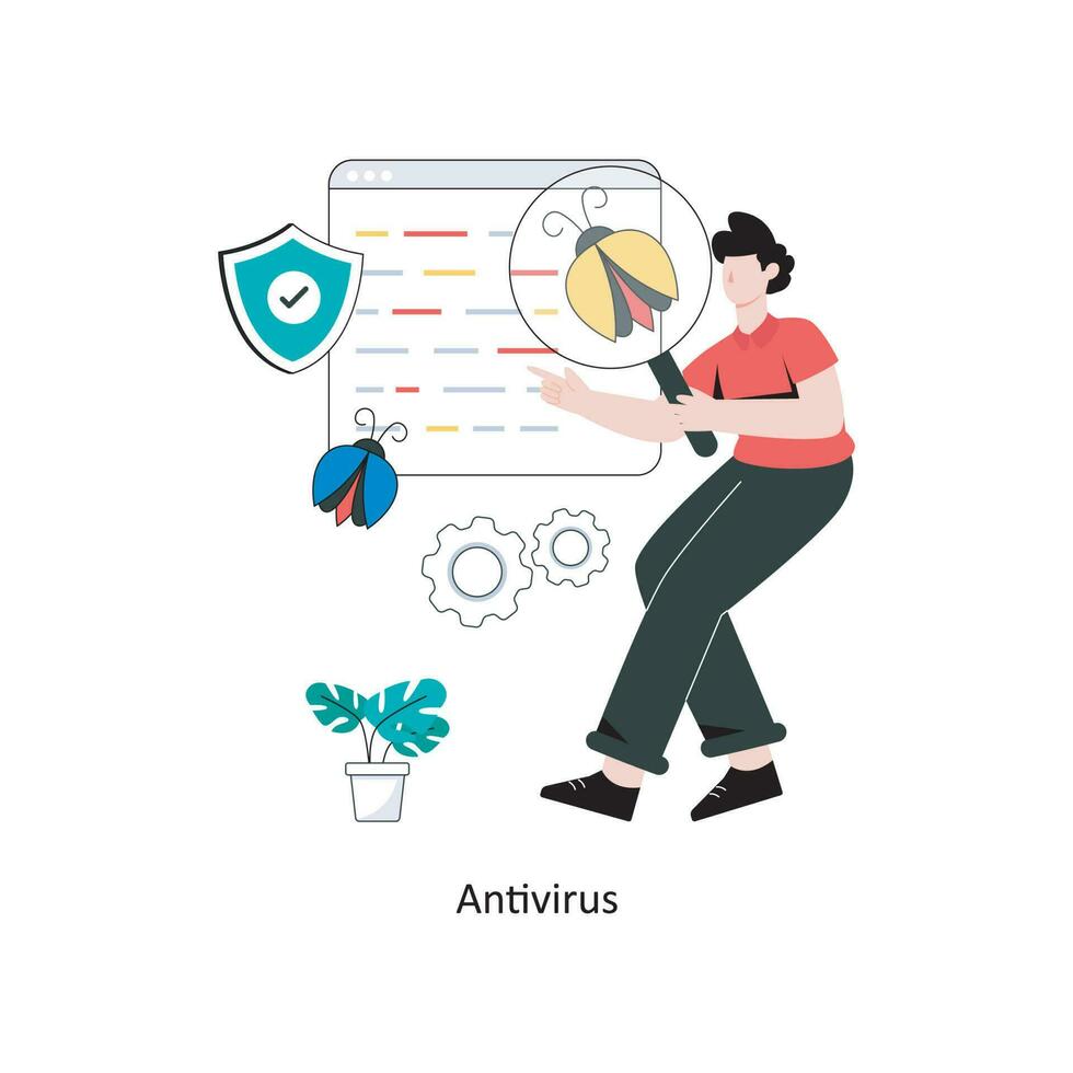 Antivirus Flat Style Design Vector illustration. Stock illustration