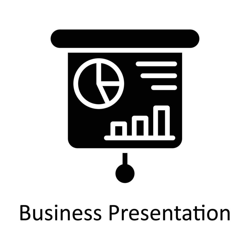 Business Presentation Vector Solid Icon Design illustration. Seo and web Symbol on White background EPS 10 File