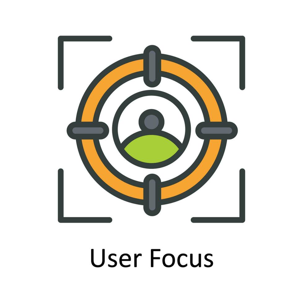 User Focus Vector Fill outline Icon Design illustration. Seo and web Symbol on White background EPS 10 File