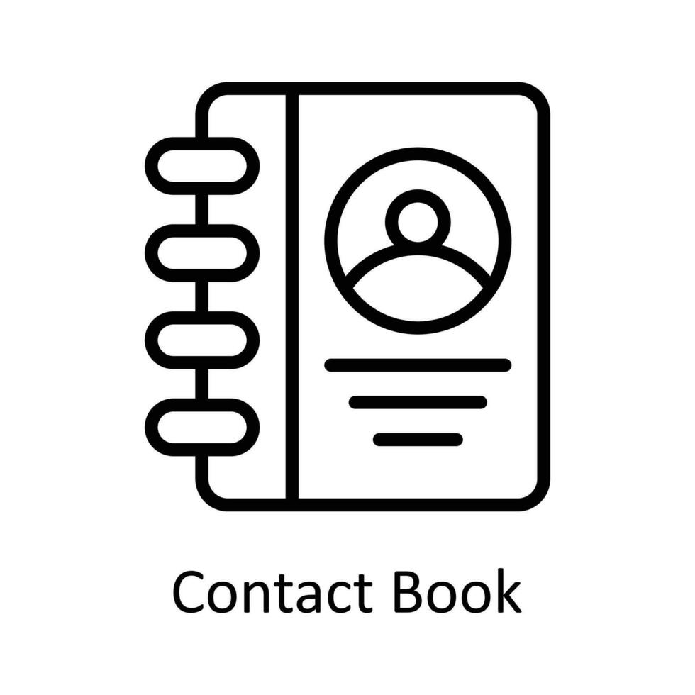 contacto libro vector contorno icono diseño ilustración. usuario interfaz símbolo en blanco antecedentes eps 10 archivo