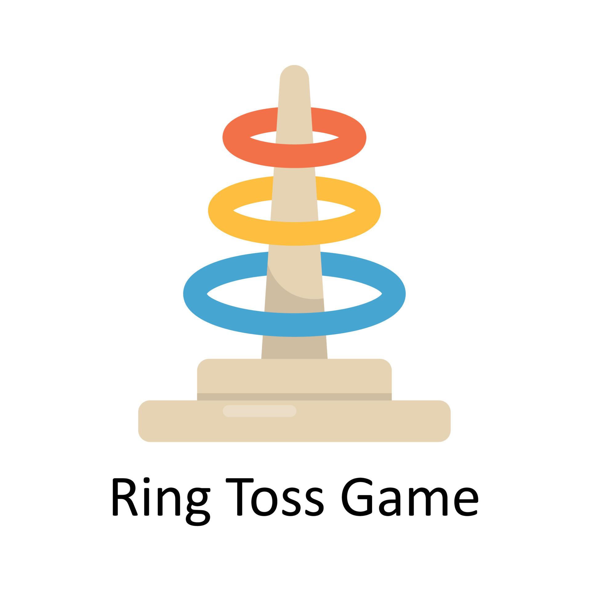 Ring Toss Game Vector Flat Icon Design illustration. Sports and games