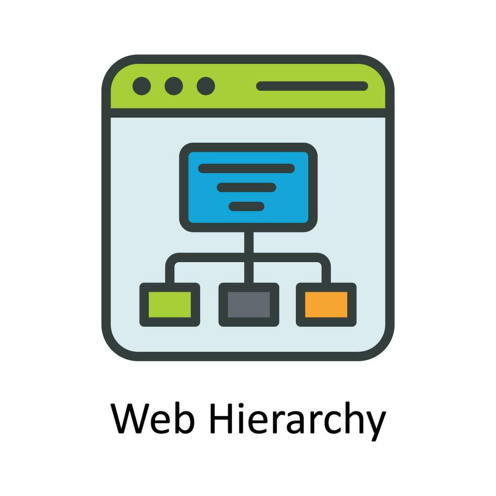 Web Hierarchy Vector Fill outline Icon Design illustration. Seo and web Symbol on White background EPS 10 File