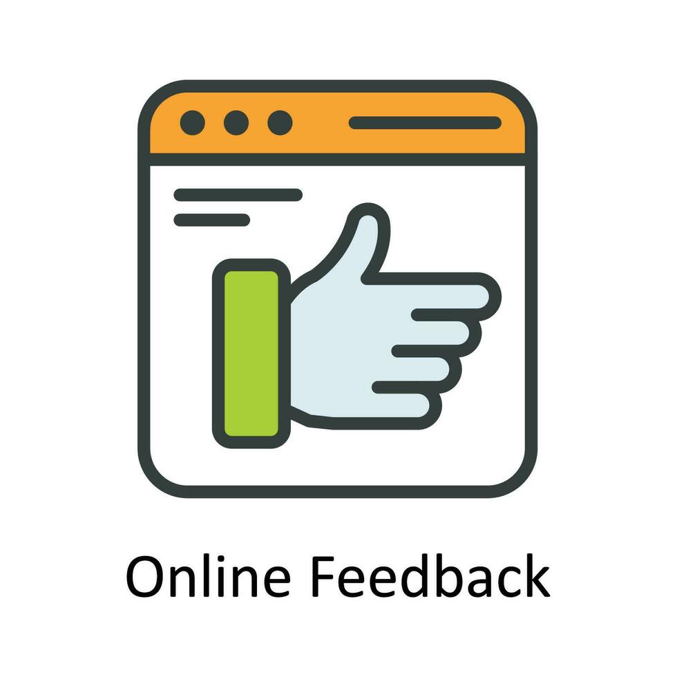 Online Feedback Vector Fill outline Icon Design illustration. Seo and web Symbol on White background EPS 10 File