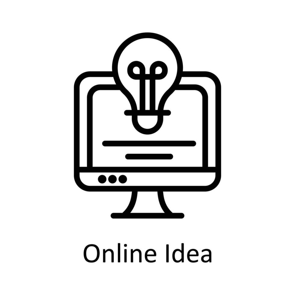Online Idea Vector  outline Icon Design illustration. Seo and web Symbol on White background EPS 10 File