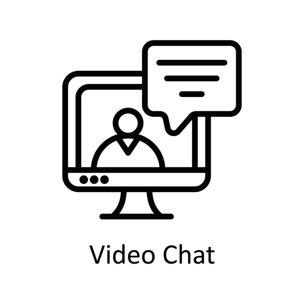 Video Chat Vector  outline Icon Design illustration. Seo and web Symbol on White background EPS 10 File