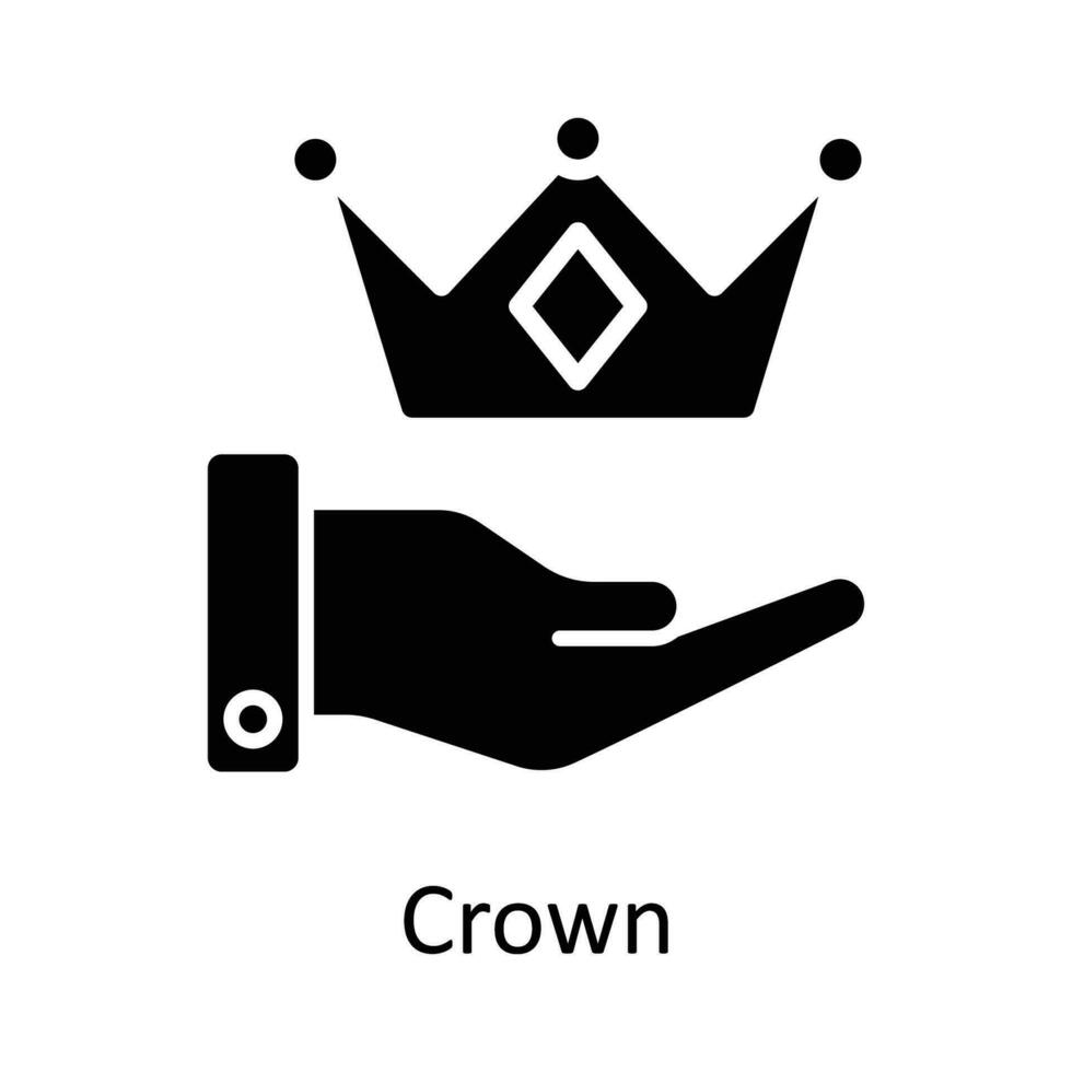 Crown Vector  Solid Icon Design illustration. User interface Symbol on White background EPS 10 File