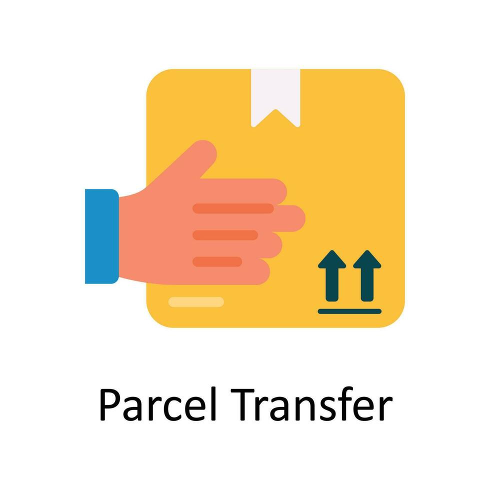 Parcel Transfer Vector  Flat Icon Design illustration. Ecommerce and shopping Symbol on White background EPS 10 File