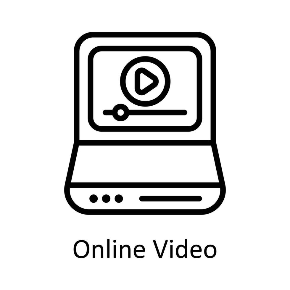 Online Video Vector  outline Icon Design illustration. Seo and web Symbol on White background EPS 10 File