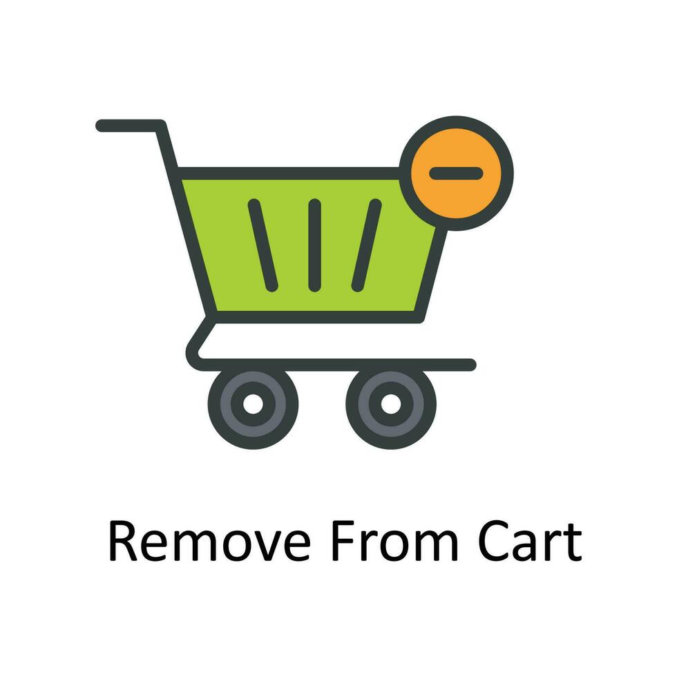 Remove From Cart Vector Fill outline Icon Design illustration. User interface Symbol on White background EPS 10 File
