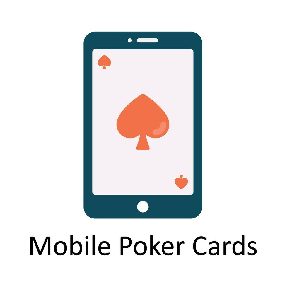 Mobile Poker Cards Vector  Flat Icon Design illustration. Sports and games  Symbol on White background EPS 10 File