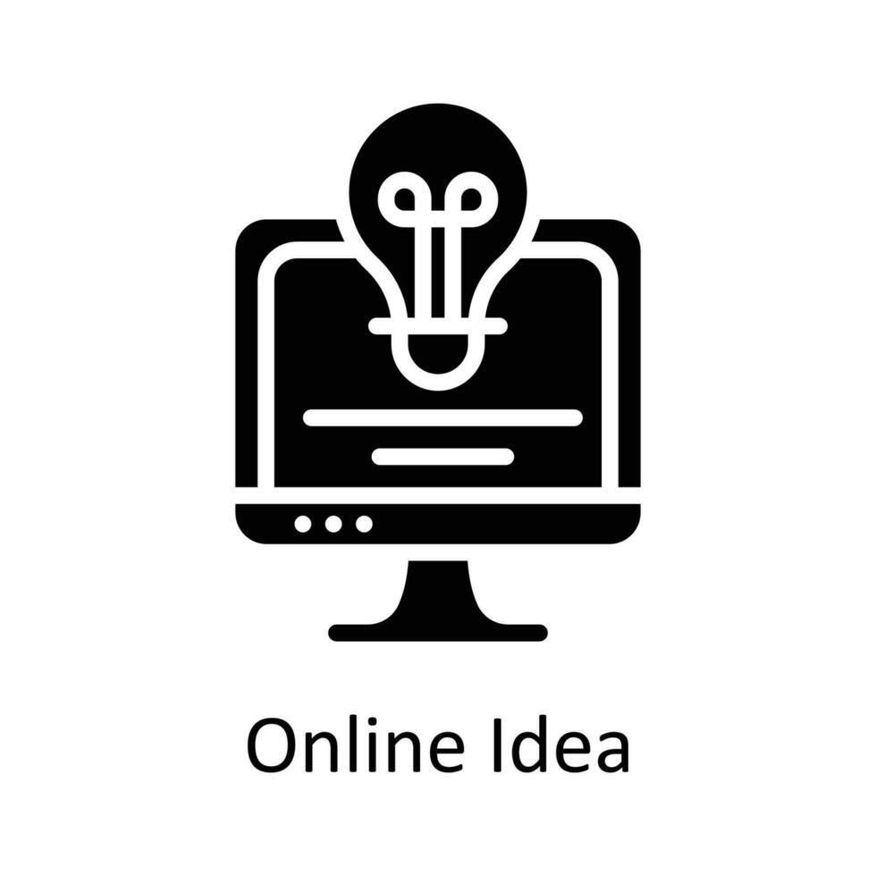 Online Idea Vector Solid Icon Design illustration. Seo and web Symbol on White background EPS 10 File