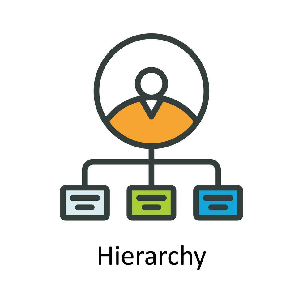 Hierarchy Vector Fill outline Icon Design illustration. User interface Symbol on White background EPS 10 File
