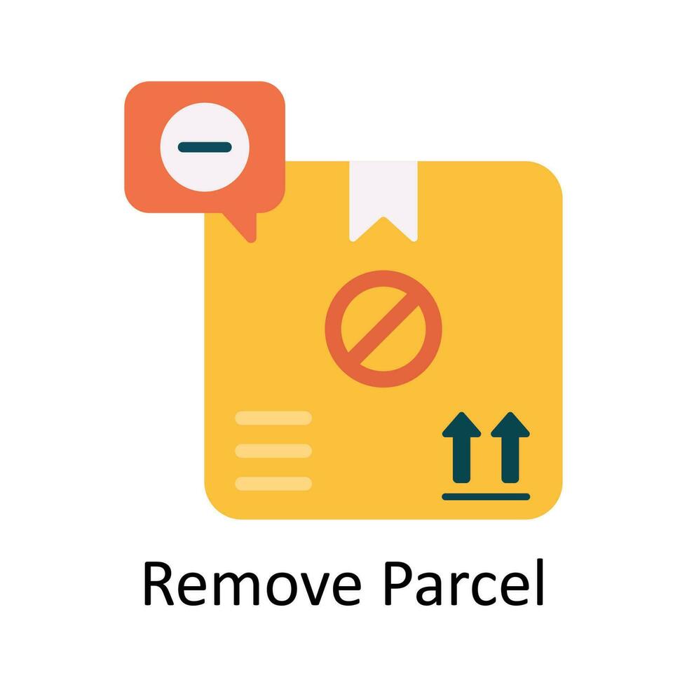 Remove Parcel Vector  Flat Icon Design illustration. Ecommerce and shopping Symbol on White background EPS 10 File