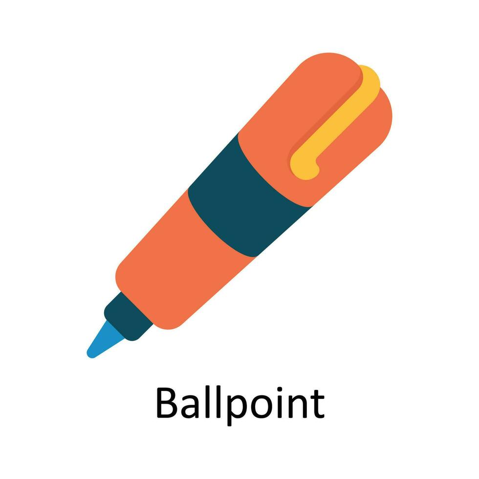 Ballpoint Vector  Flat Icon Design illustration. Education and learning Symbol on White background EPS 10 File