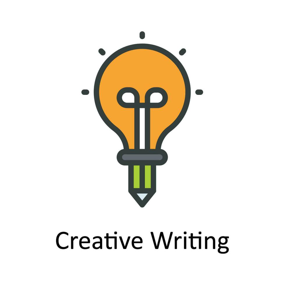 Creative Writing Vector Fill outline Icon Design illustration. Seo and web Symbol on White background EPS 10 File