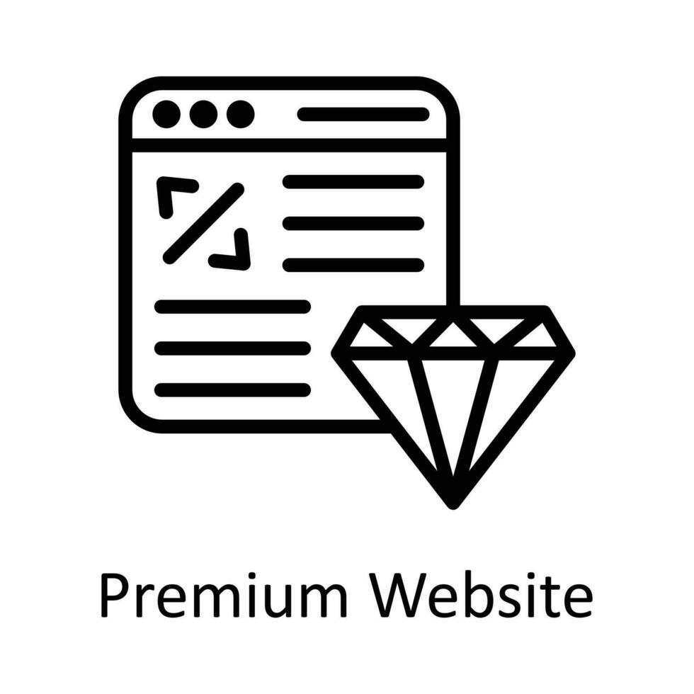 Premium Website Vector  outline Icon Design illustration. Seo and web Symbol on White background EPS 10 File