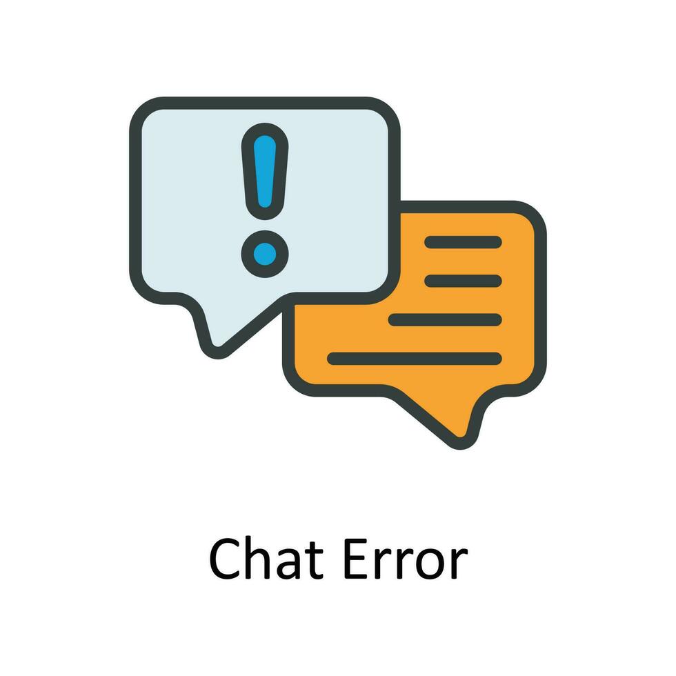 Chat Error Vector Fill outline Icon Design illustration. User interface Symbol on White background EPS 10 File