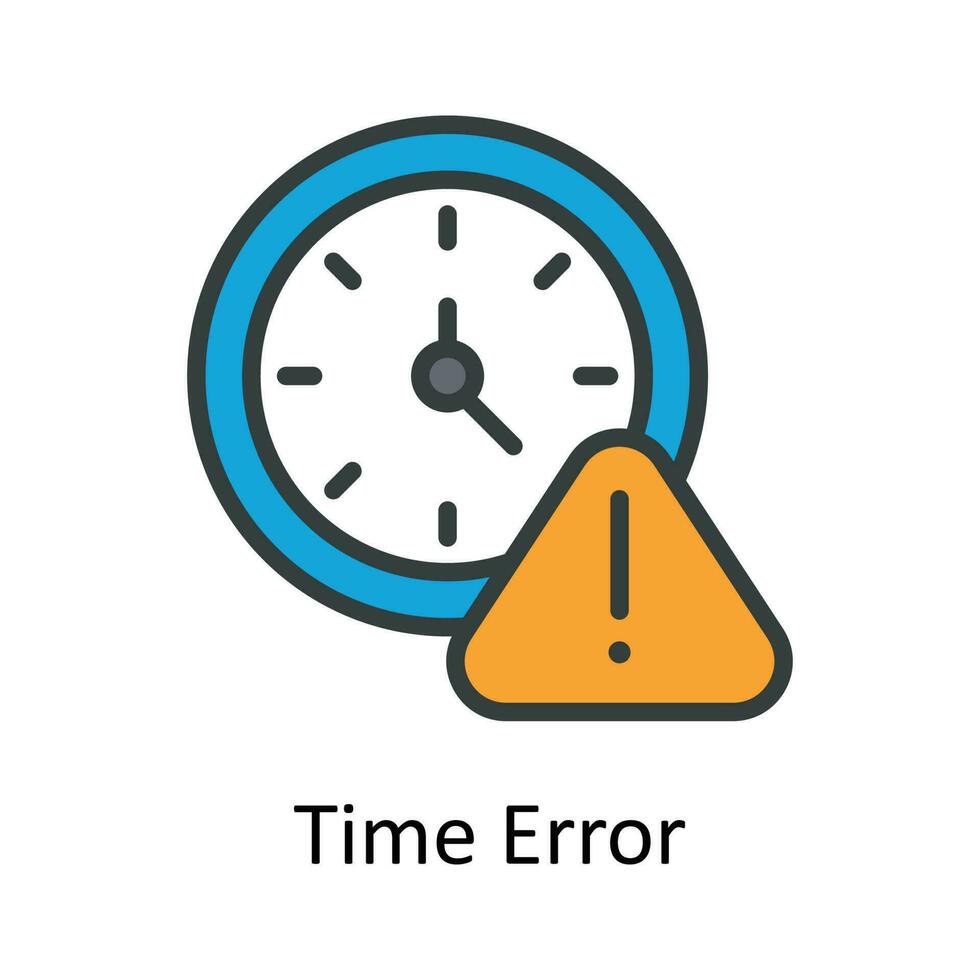 Time Error Vector Fill outline Icon Design illustration. User interface Symbol on White background EPS 10 File