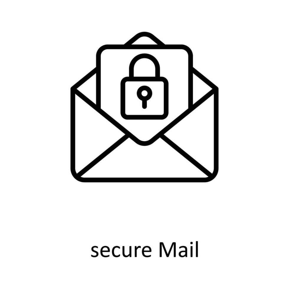 secure Mail Vector  outline Icon Design illustration. Seo and web Symbol on White background EPS 10 File