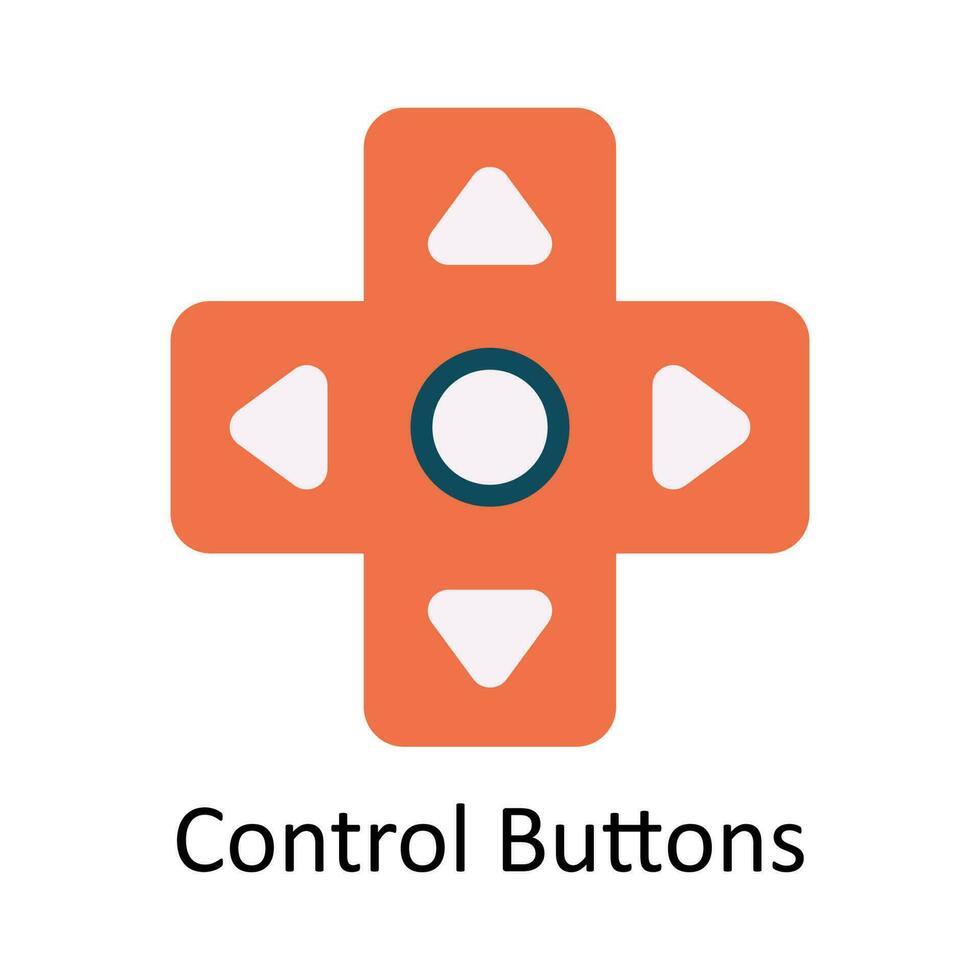 Control Buttons Vector Flat Icon Design illustration. Sports and games