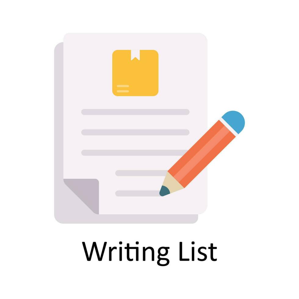 Writing List Vector  Flat Icon Design illustration. Ecommerce and shopping Symbol on White background EPS 10 File