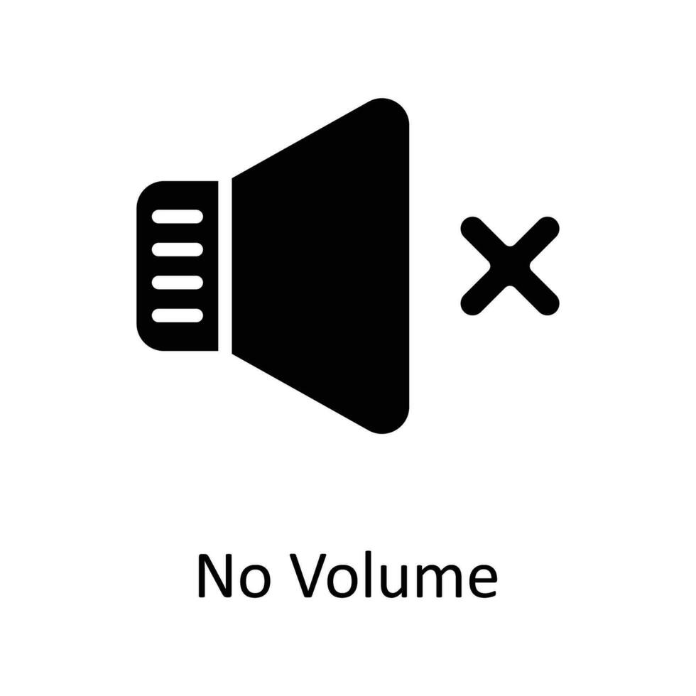 No Volume Vector  Solid Icon Design illustration. User interface Symbol on White background EPS 10 File