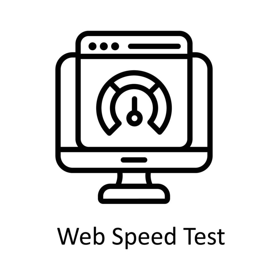 web velocidad prueba vector contorno icono diseño ilustración. seo y web símbolo en blanco antecedentes eps 10 archivo