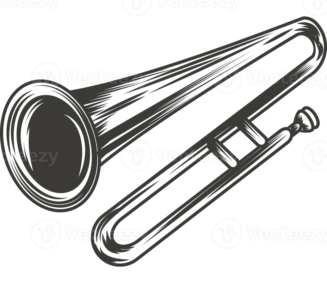 trombone jazz musical instrument isolated icon png