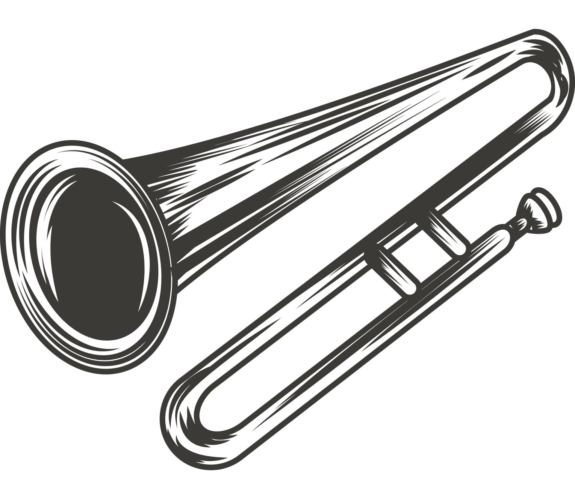 trombone jazz musical instrument isolated icon 24408163 PNG