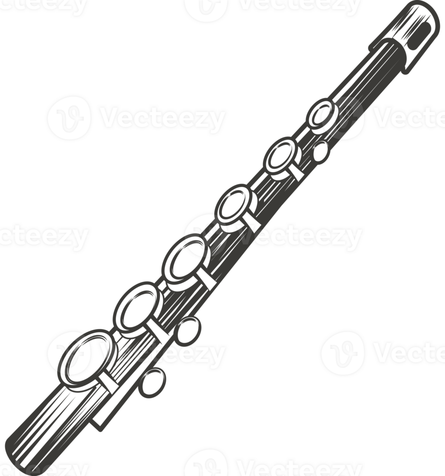 Flöte Jazz Musical Instrument isoliert Symbol png