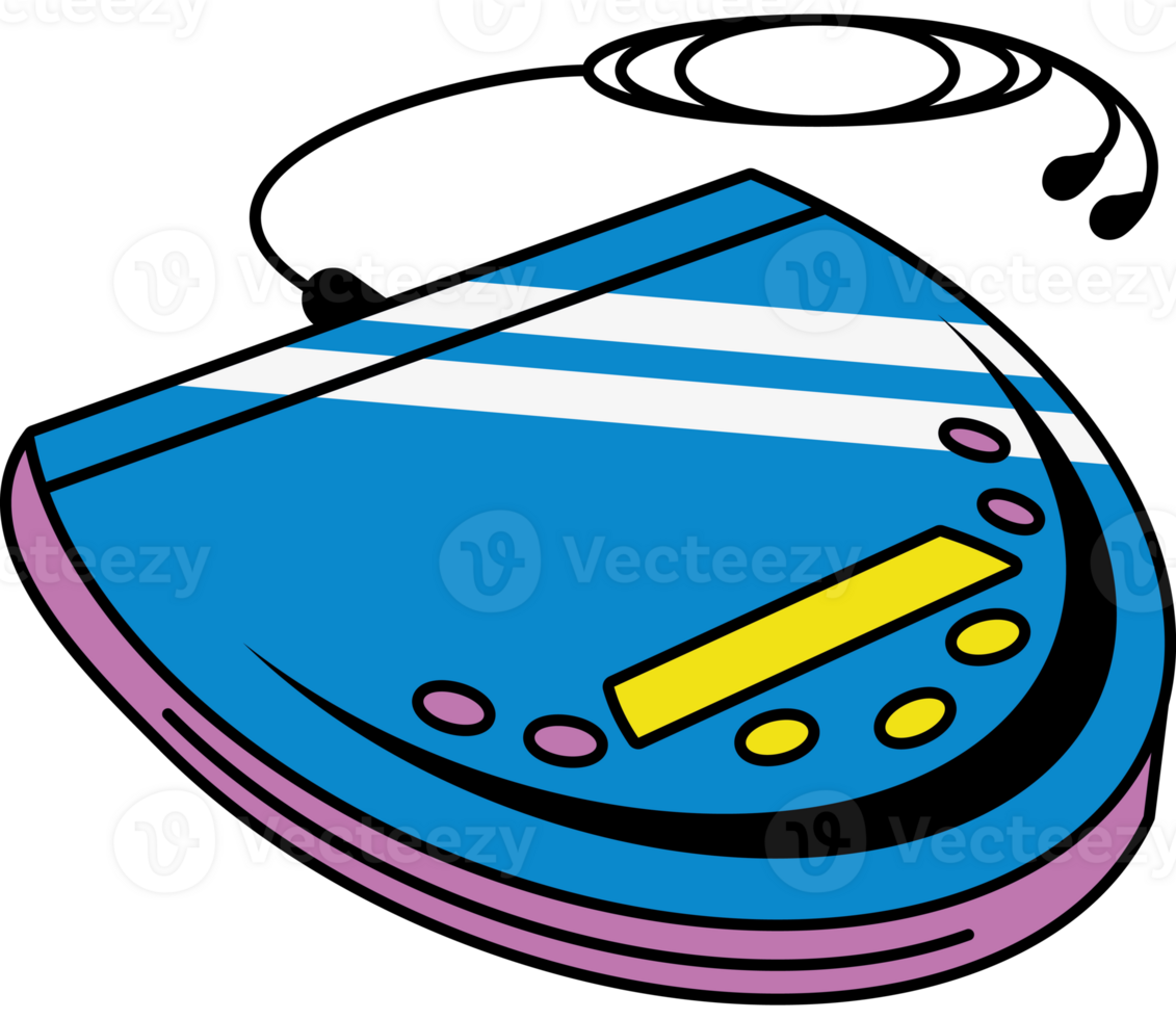 CD joueur Années 90 pop art icône isolé png