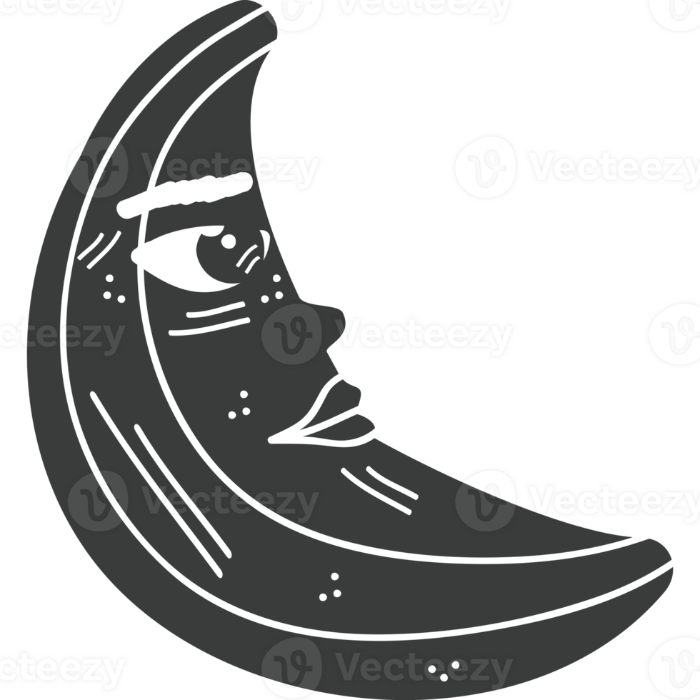 crescent moon esoteric colorless icon isolated png