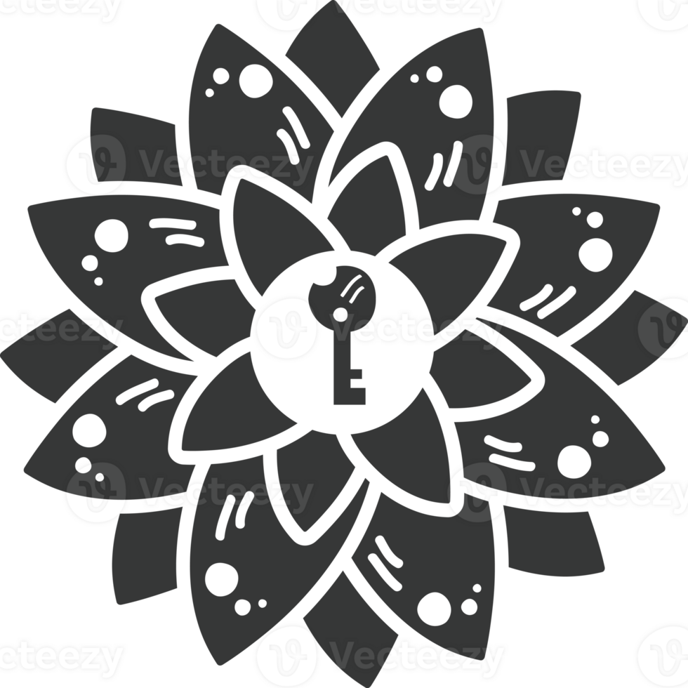 flower esoteric colorless icon isolated png