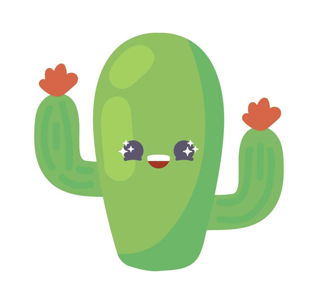 cute cactus kawaii vector