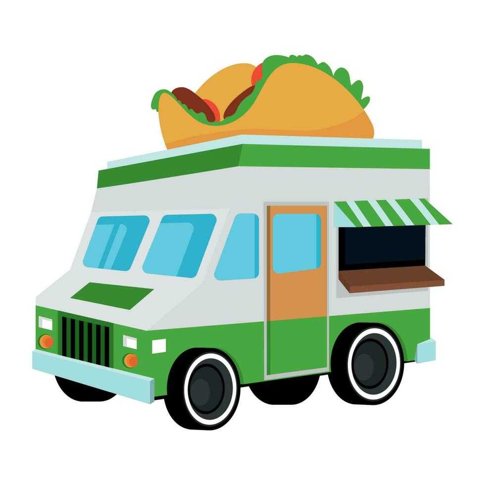 comida camión tacos vector