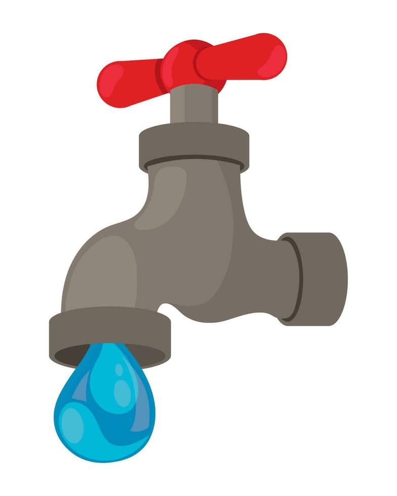 grifo agua soltar icono aislado vector