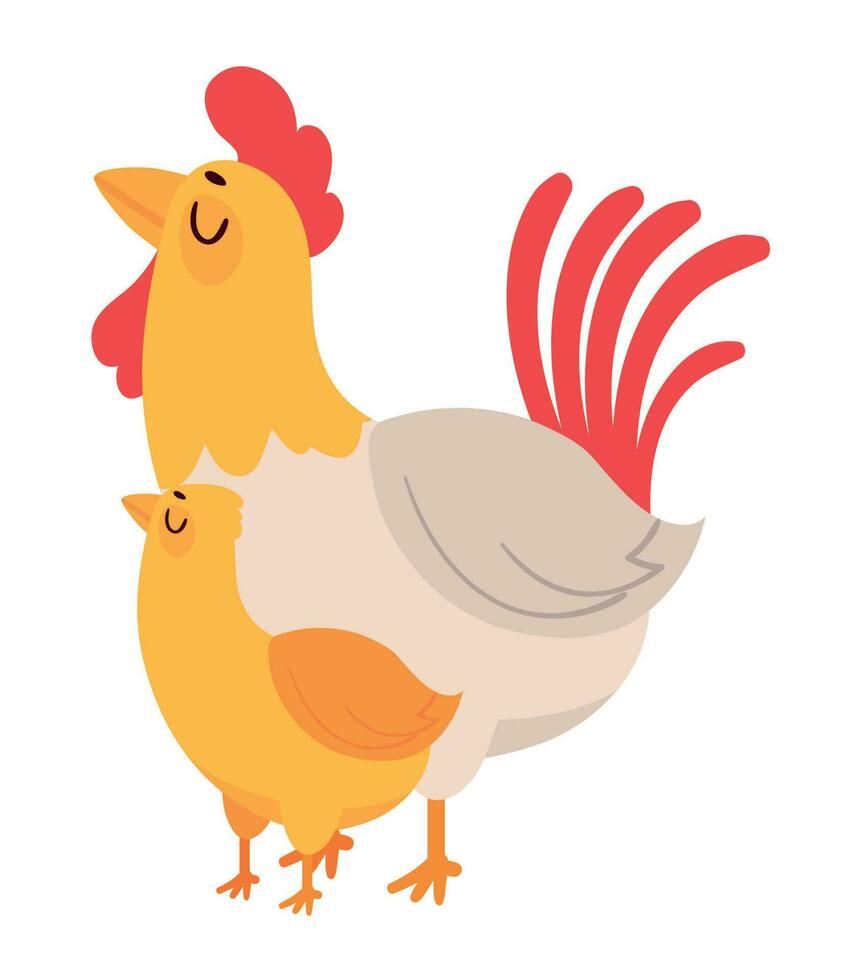 mothers day, mom hen and chicken icon vector