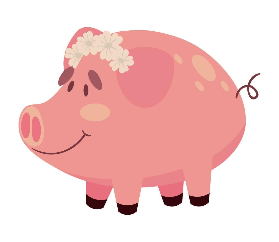 pig icon isolated white background vector