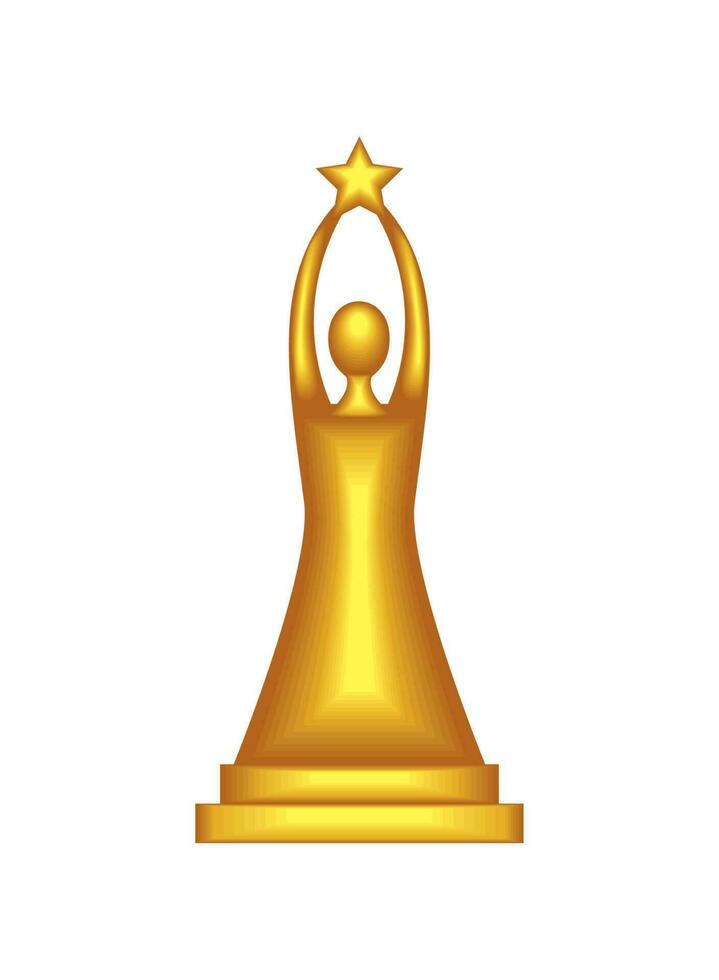 golden trophy award vector