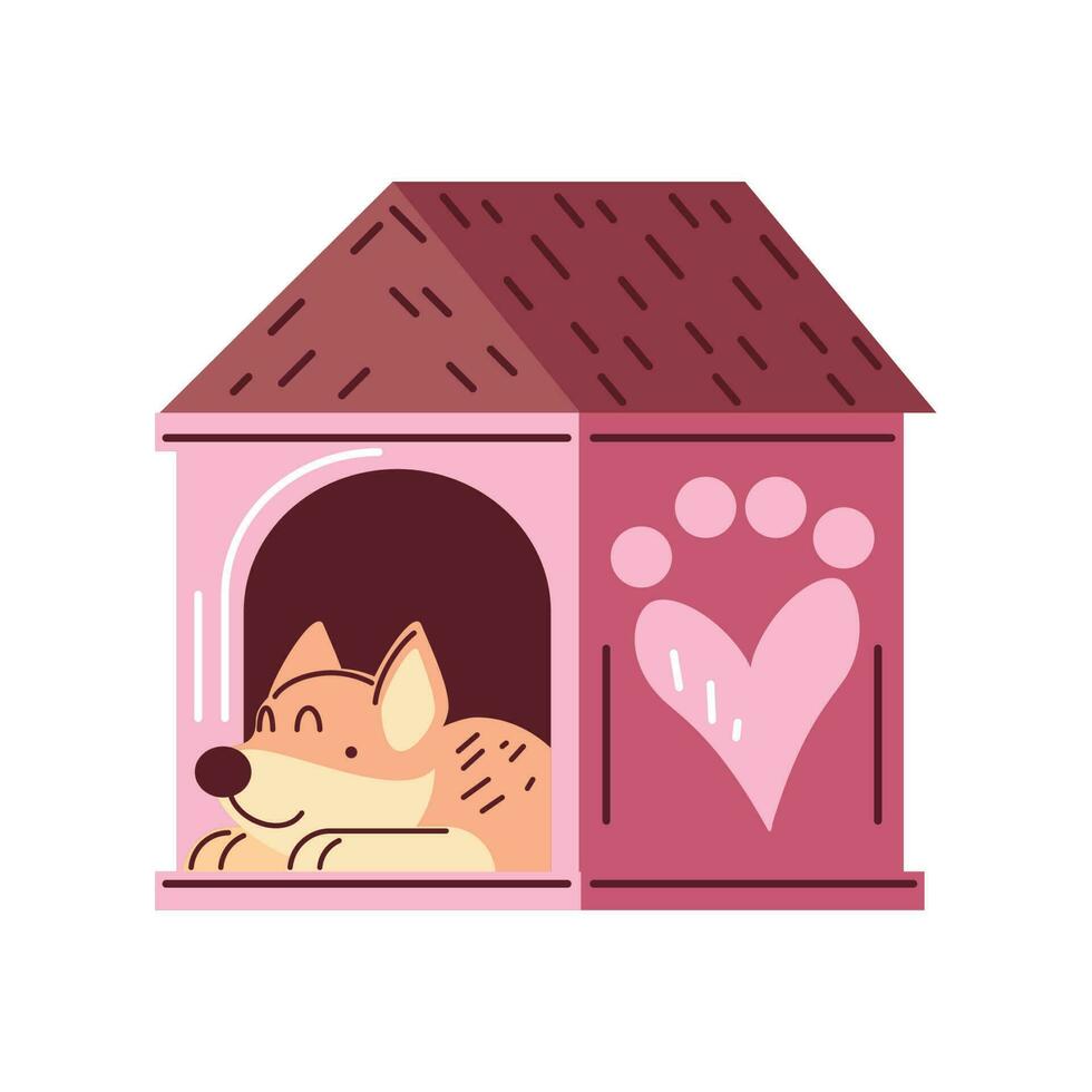 dog inside house icon white background vector