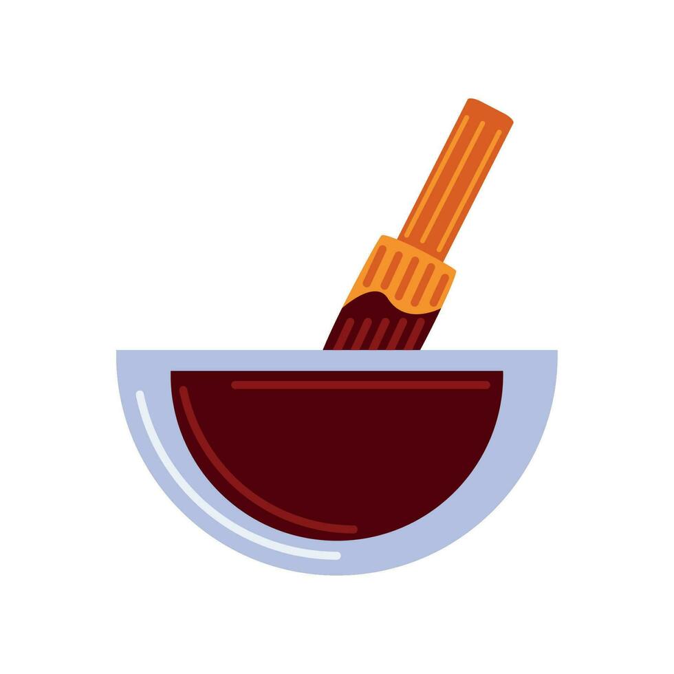 bbq sauce in bowl icon white background vector