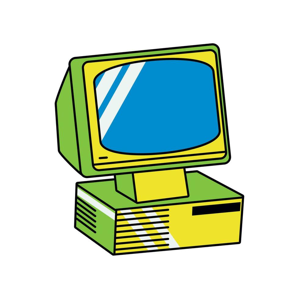 computer 90s pop art vector