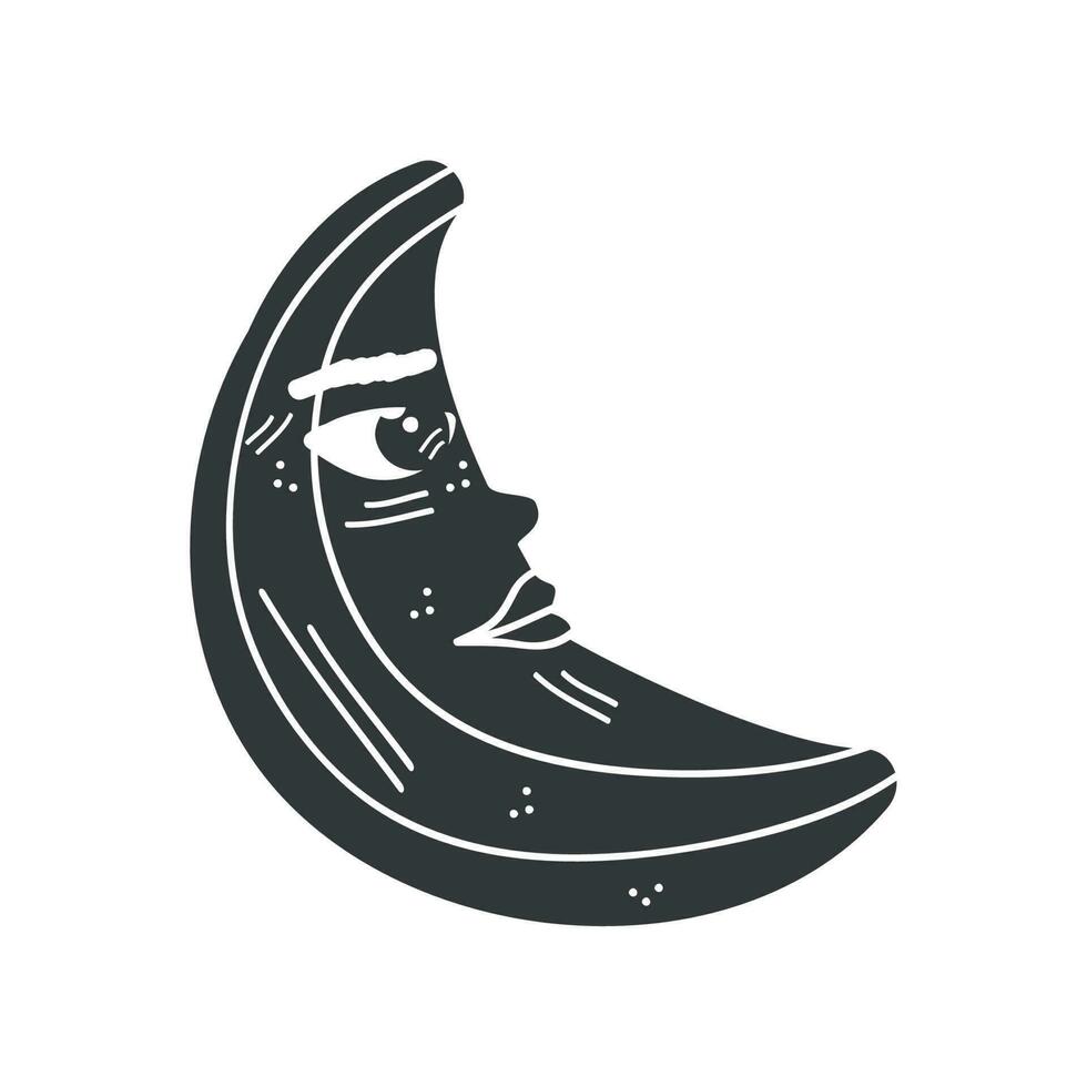 crescent moon esoteric colorless vector