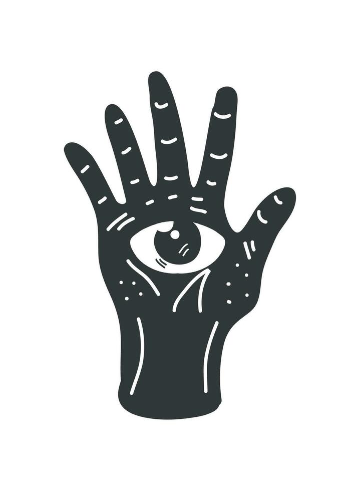 hand and eye esoteric colorless vector